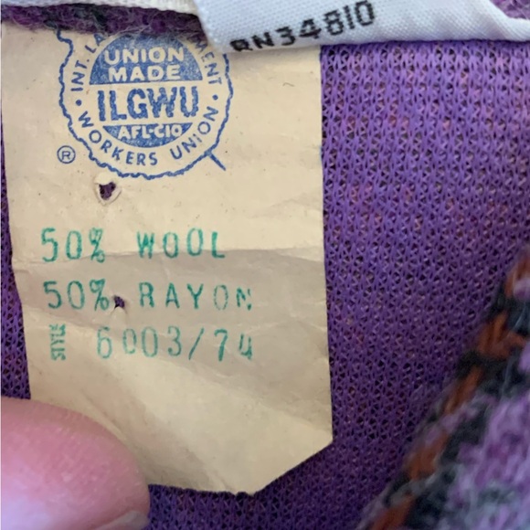 1970’s vintage wool jacket shacket coat, purple trench new old stoco - Picture 10 of 10